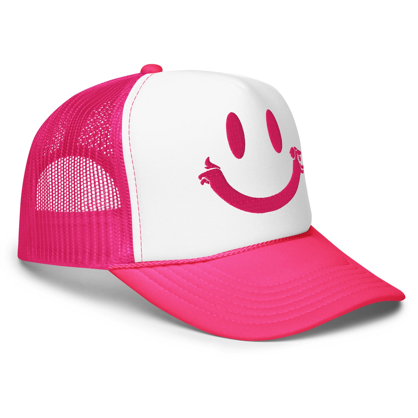 SMILEY HAT - PINK TRUCKER