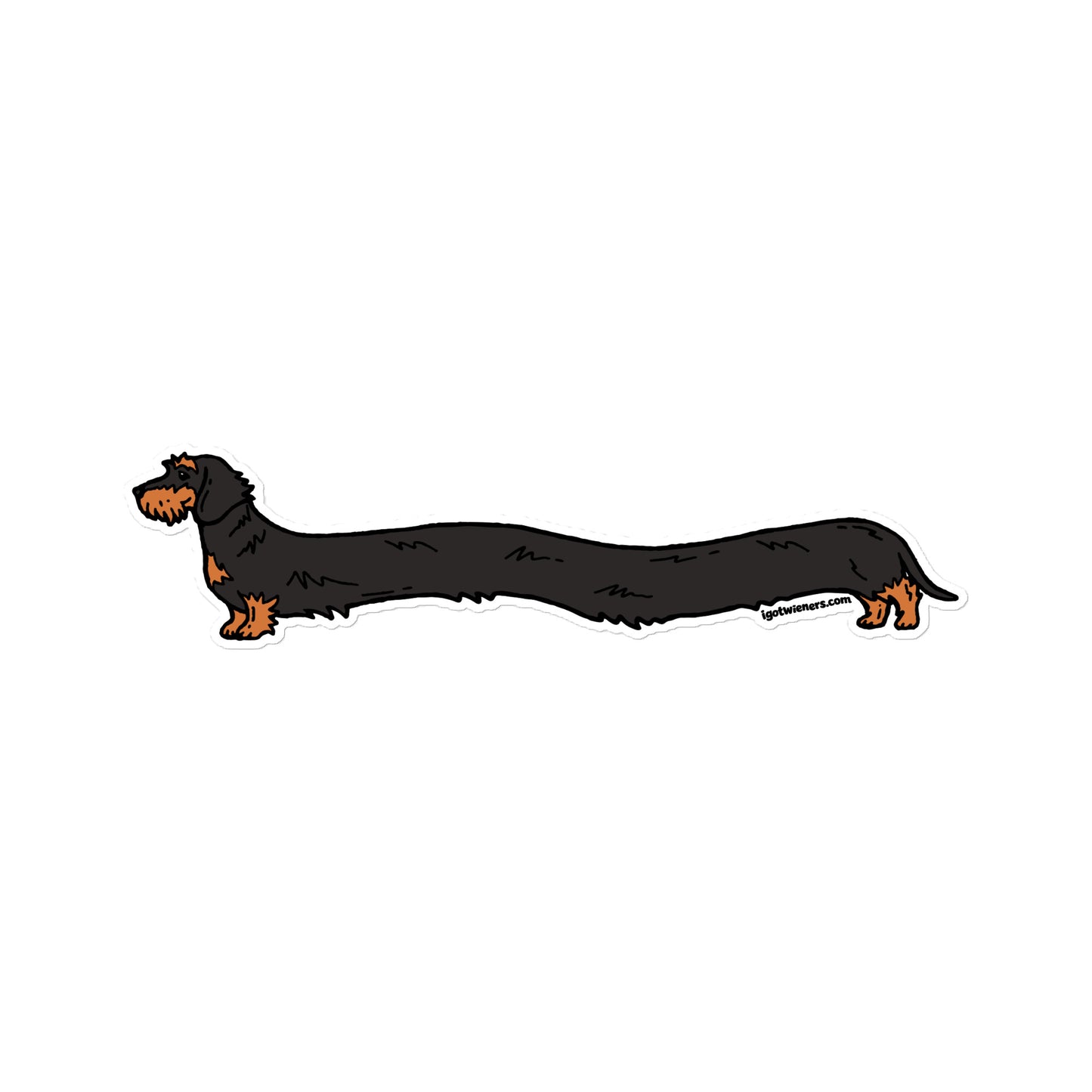 FAMOUS FOOTLONG WIENER STICKER | wirehaired black & tan doxie Default Title