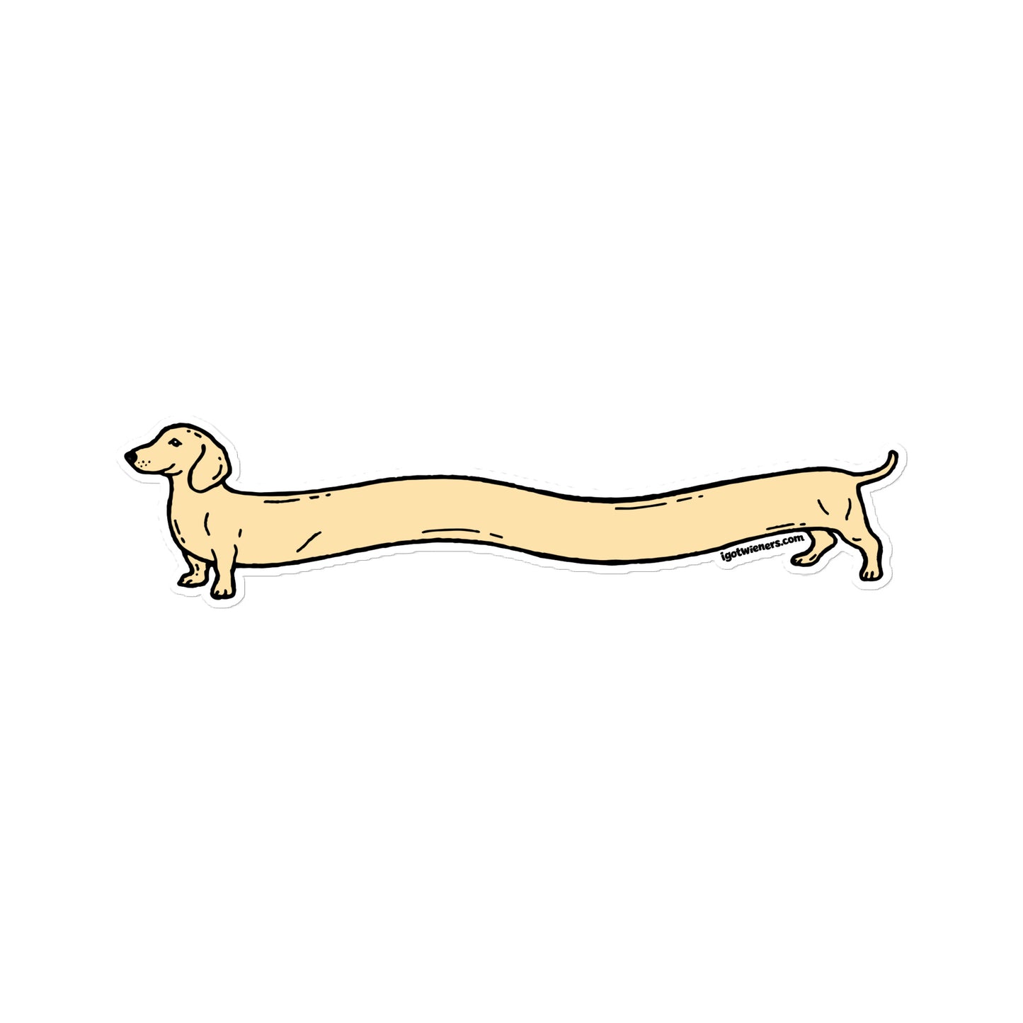 FAMOUS FOOTLONG WIENER STICKER | smooth haired cream doxie Default Title