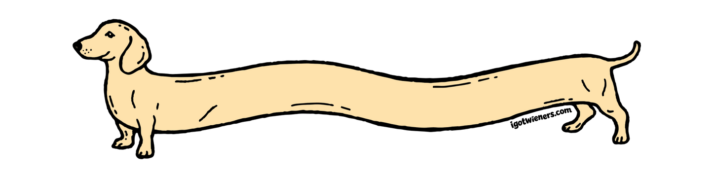 FAMOUS FOOTLONG WIENER STICKER smooth haired cream classic long dog
