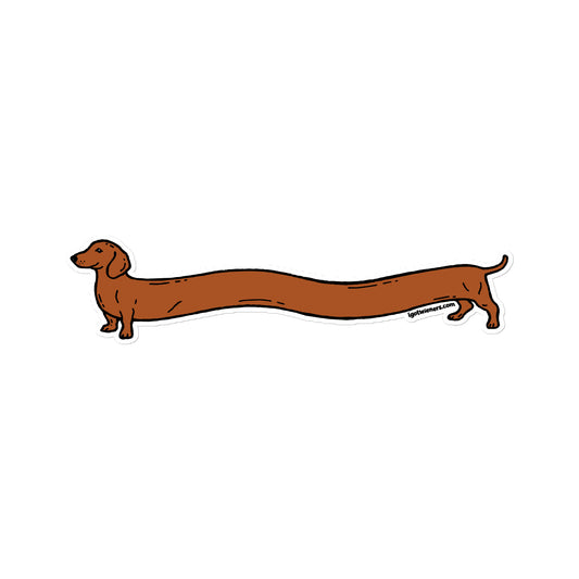 FAMOUS FOOTLONG WIENER STICKER smooth haired red classic long dog
