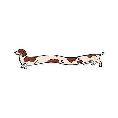 FAMOUS FOOTLONG WIENER STICKER | smooth haired piebald doxie Default Title
