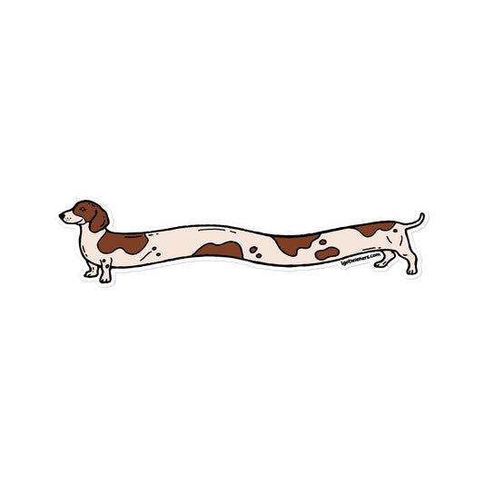 FAMOUS FOOTLONG WIENER STICKER smooth haired piebald classic long dog