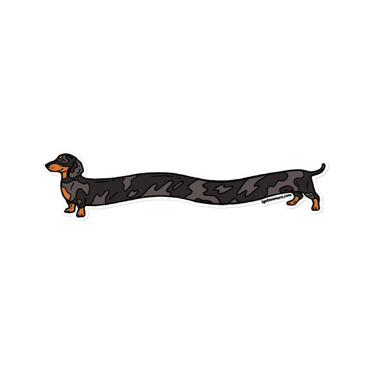 FAMOUS FOOTLONG WIENER STICKER smooth haired dapple classic long dog