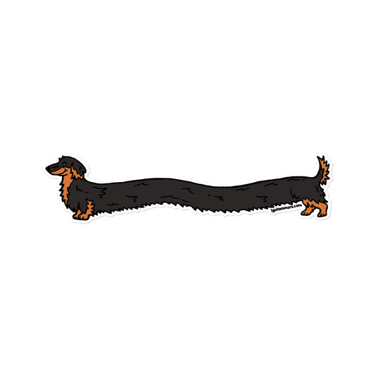 FAMOUS FOOTLONG WIENER STICKER | long haired black & tan doxie Default Title