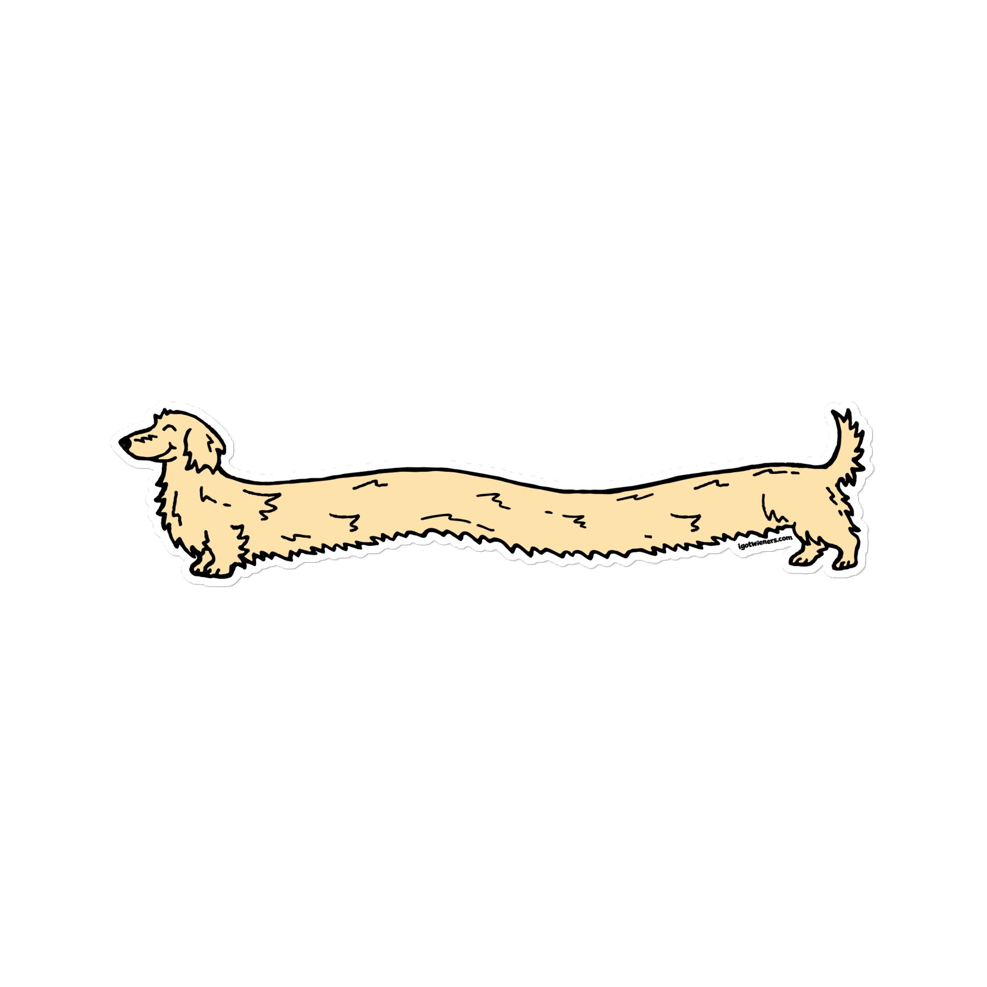 FAMOUS FOOTLONG WIENER STICKER | long haired cream doxie Default Title