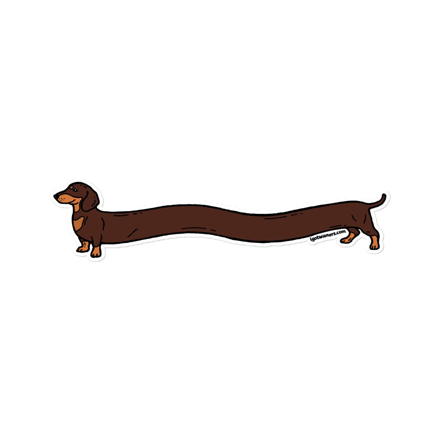 FAMOUS FOOTLONG WIENER STICKER | smooth haired chocolate & tan doxie Default Title