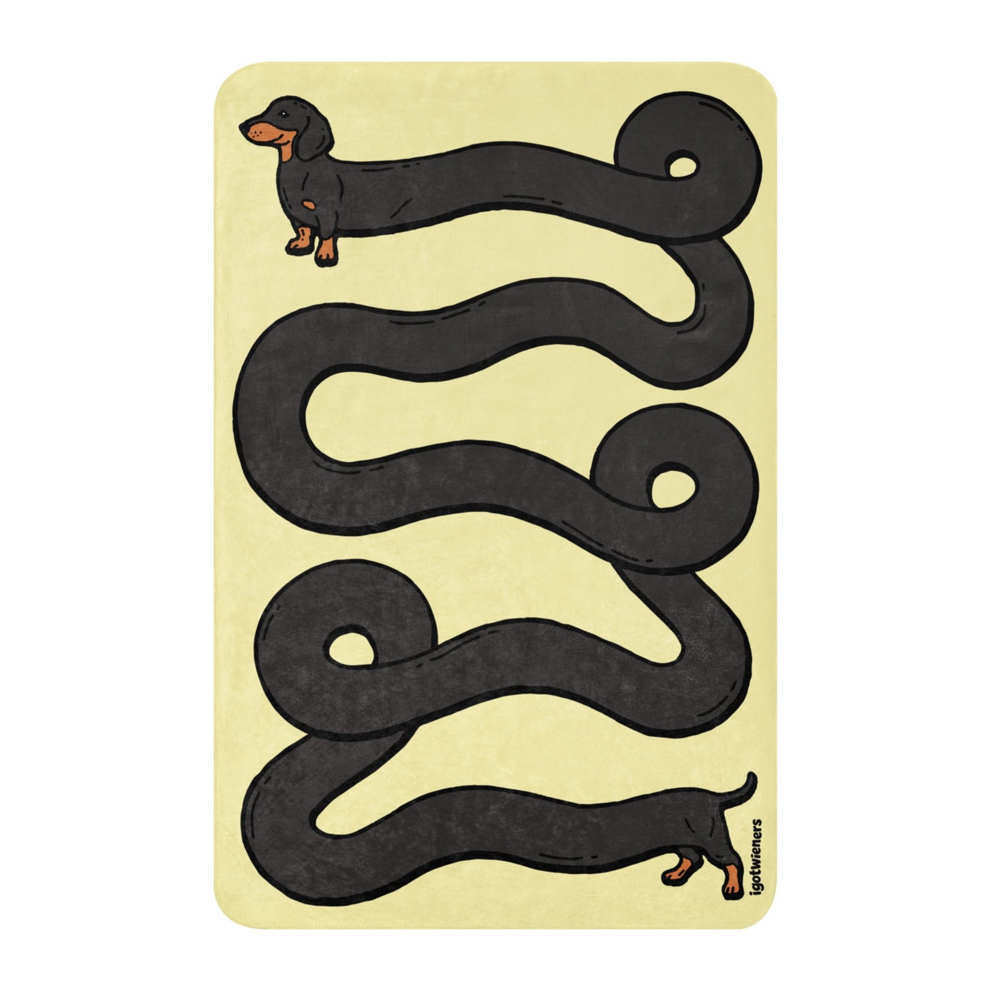 THE LONGEST WEEN BLANKET | smooth haired black & tan doxie | popcorn yellow Default Title