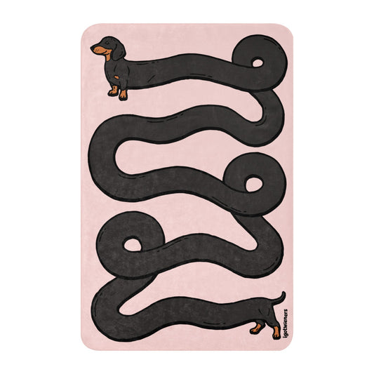 THE LONGEST WEEN BLANKET | smooth haired black & tan doxie | cotton candy pink Default Title