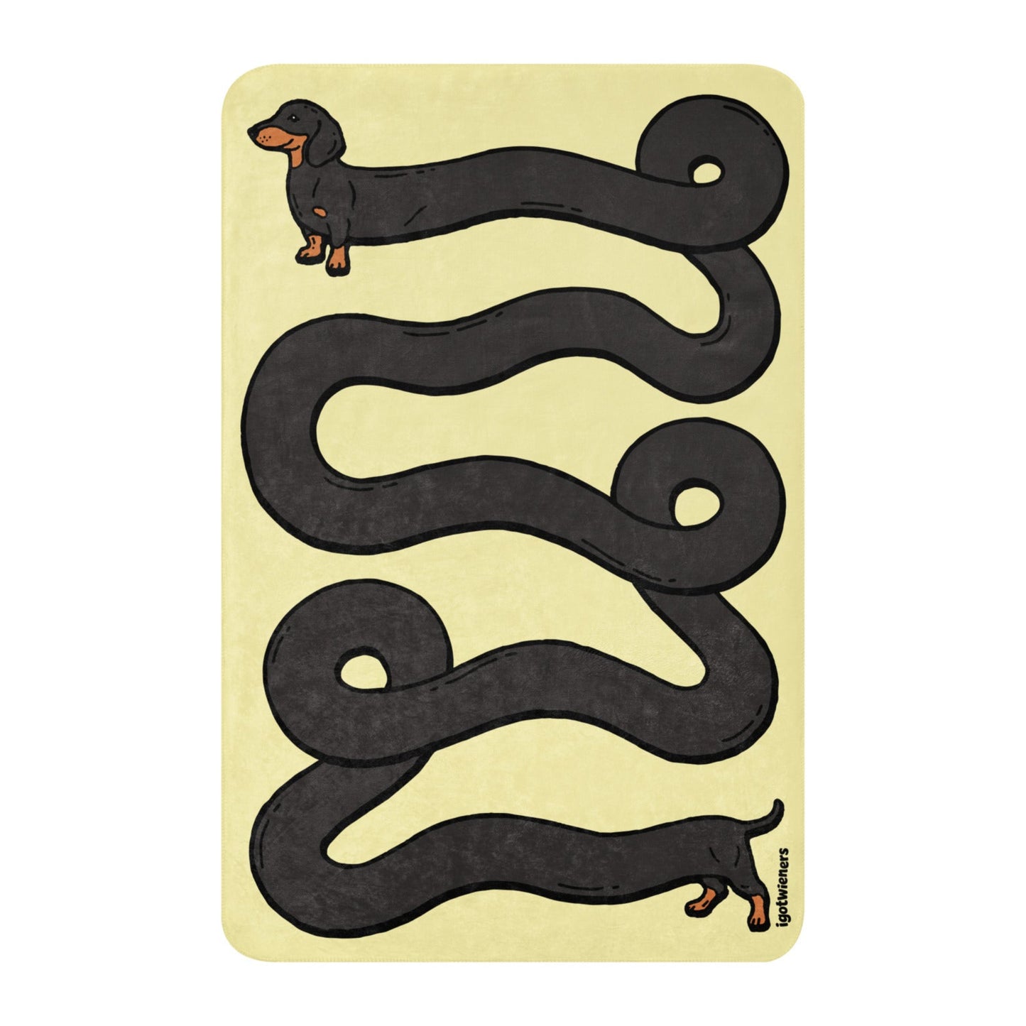 THE LONGEST WEEN BLANKET smooth haired black & tan popcorn yellow