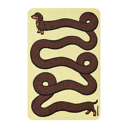 THE LONGEST WEEN BLANKET | smooth haired chocolate & tan doxie | popcorn yellow Default Title