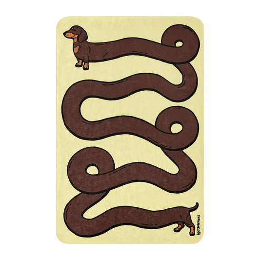 THE LONGEST WEEN BLANKET | smooth haired chocolate & tan doxie | popcorn yellow Default Title