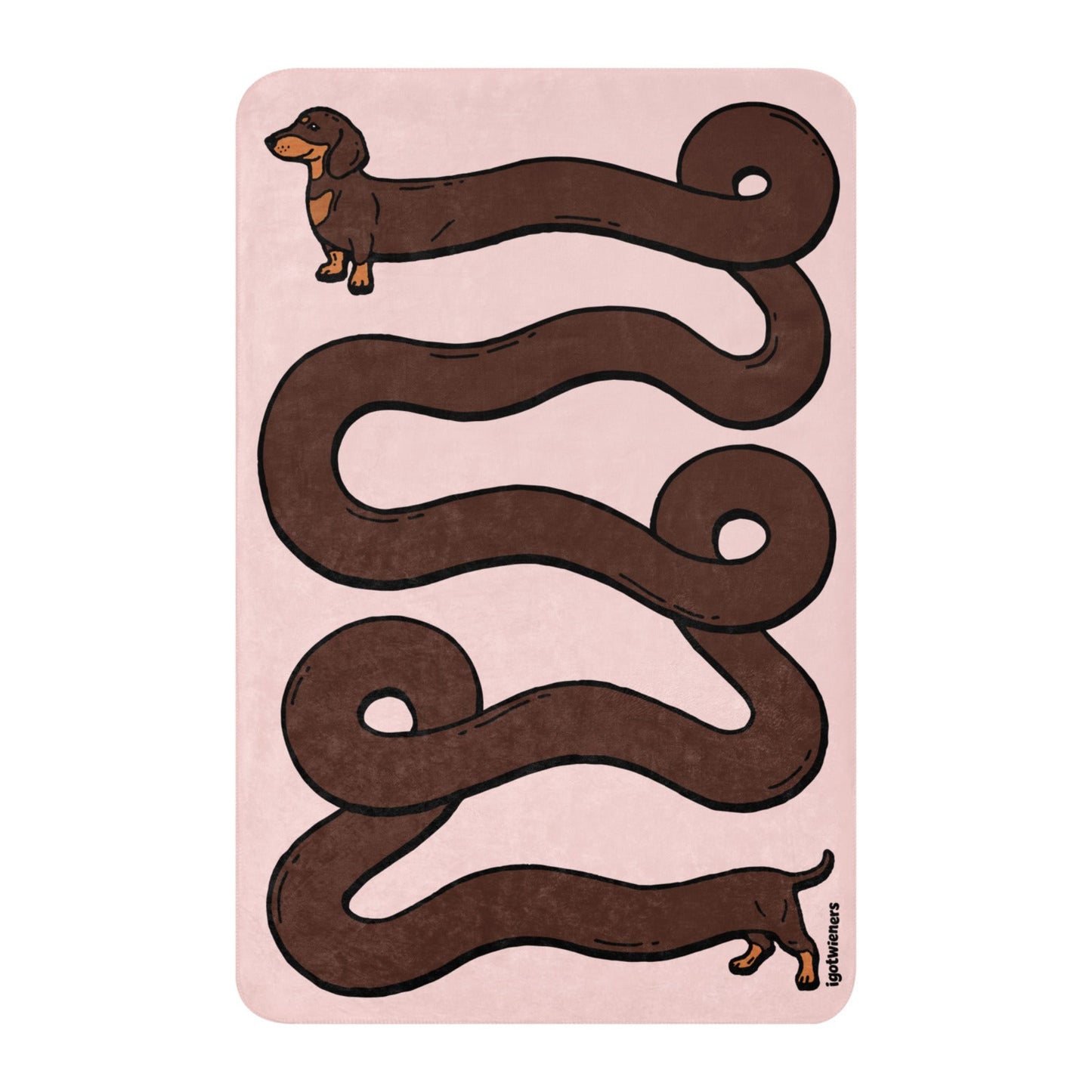 THE LONGEST WEEN BLANKET | smooth haired chocolate & tan doxie | cotton candy pink Default Title