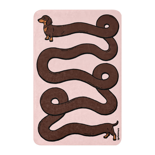 THE LONGEST WEEN BLANKET | smooth haired chocolate & tan doxie | cotton candy pink Default Title