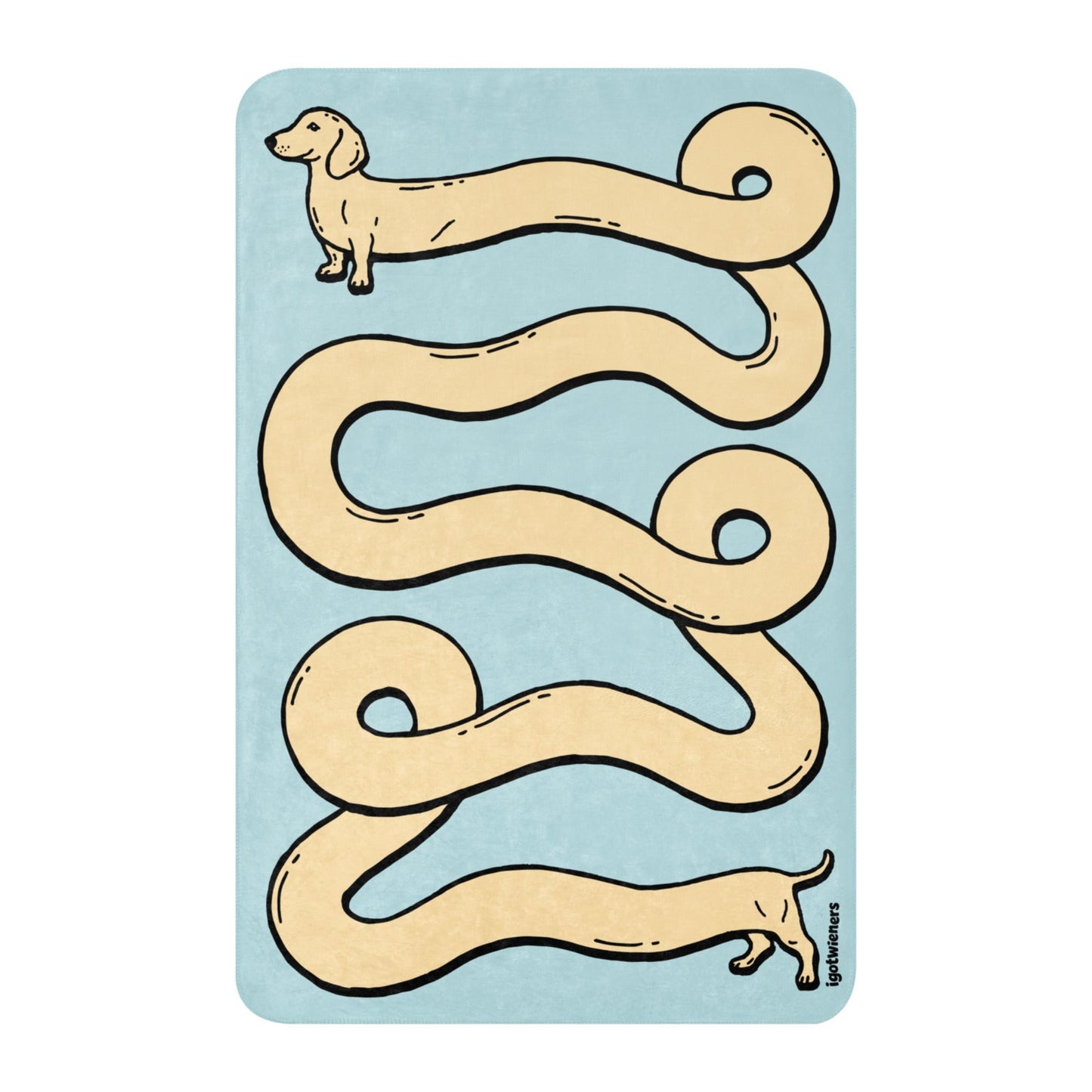 THE LONGEST WEEN BLANKET | smooth haired cream doxie | cotton candy blue Default Title