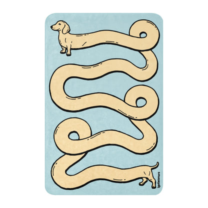THE LONGEST WEEN BLANKET | smooth haired cream doxie | cotton candy blue Default Title