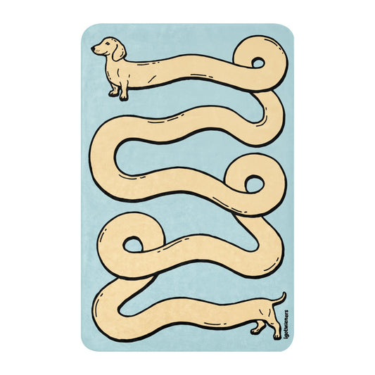 THE LONGEST WEEN BLANKET | smooth haired cream doxie | cotton candy blue Default Title