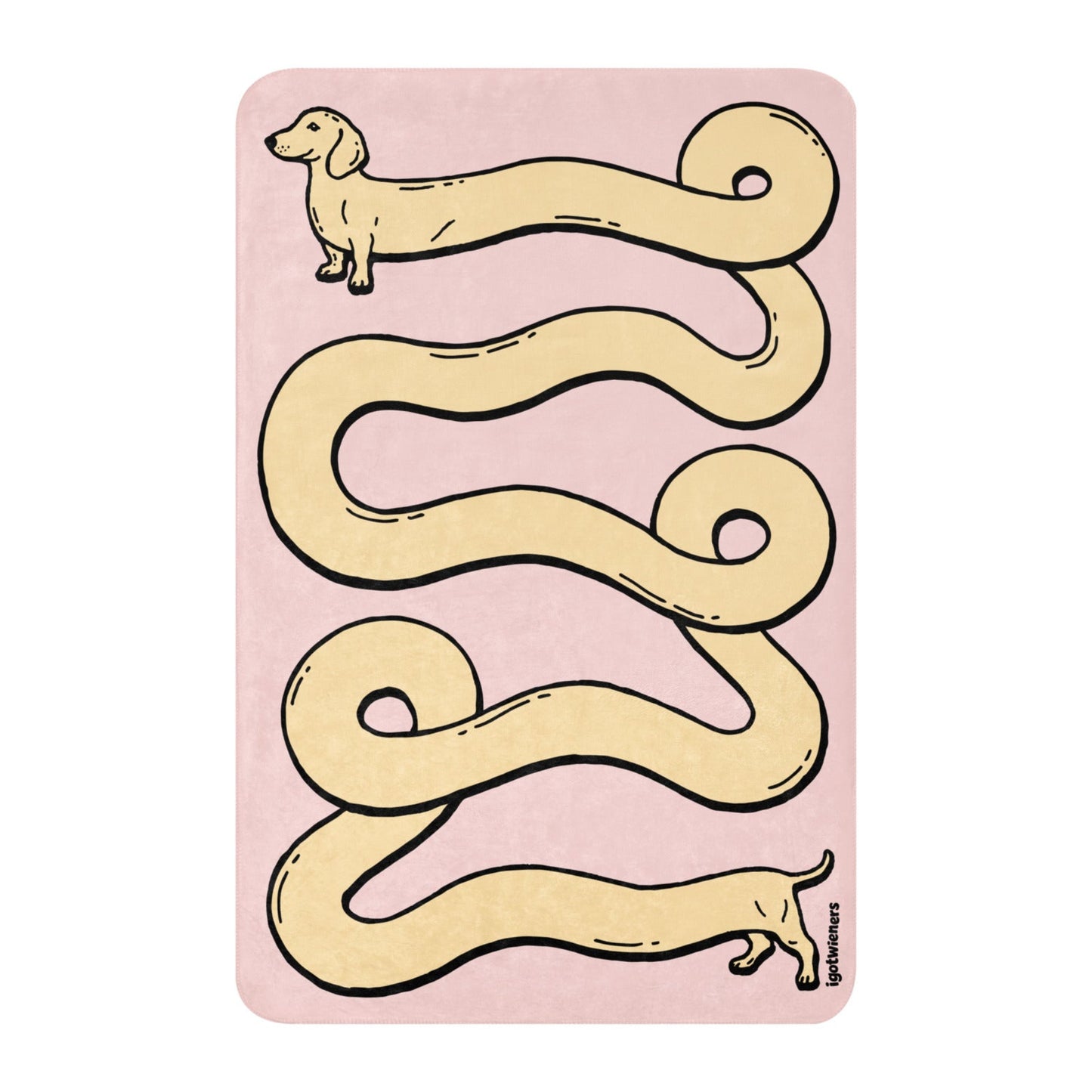 THE LONGEST WEEN BLANKET | smooth haired cream doxie | cotton candy pink Default Title