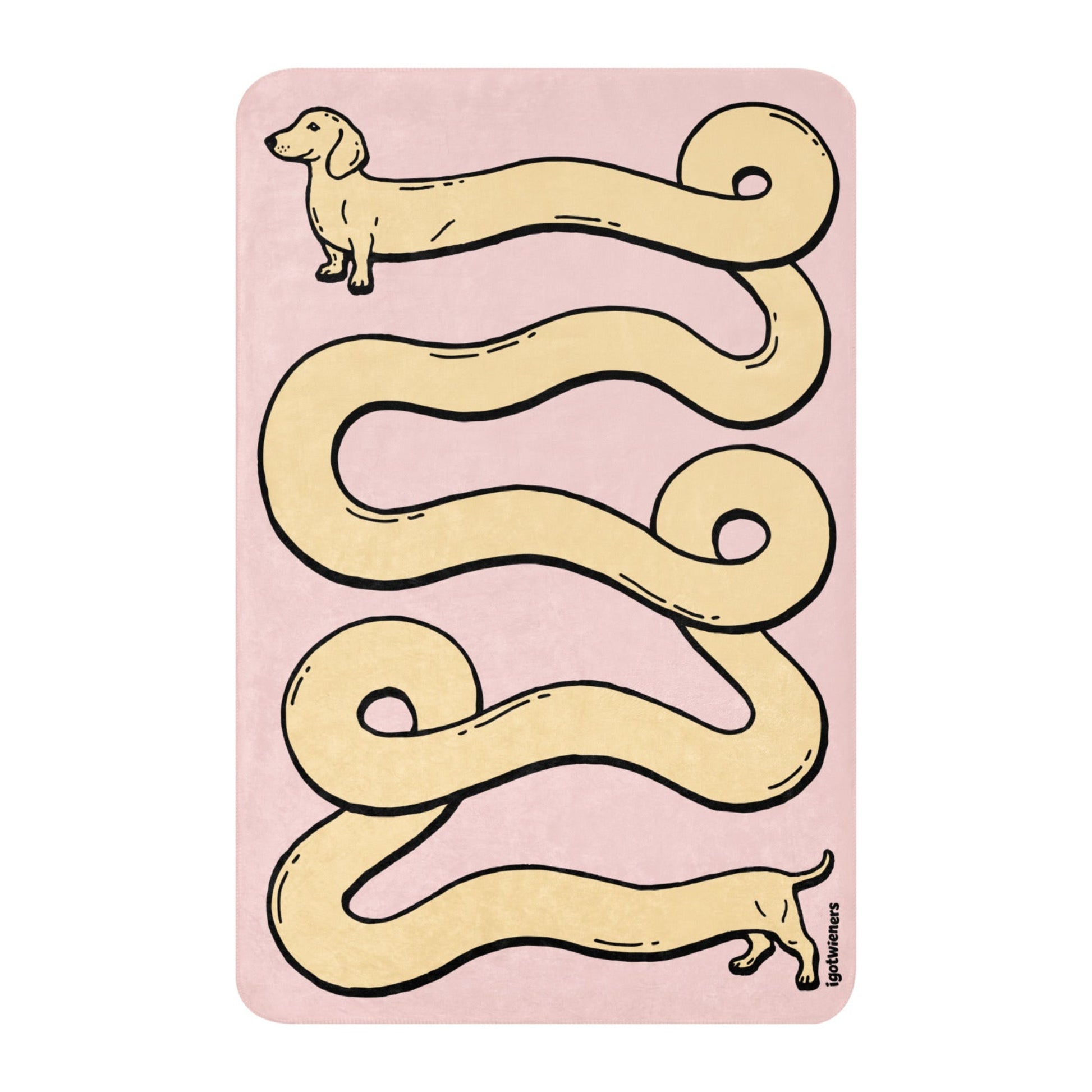 THE LONGEST WEEN BLANKET | smooth haired cream doxie | cotton candy pink Default Title