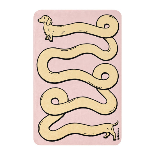 THE LONGEST WEEN BLANKET | smooth haired cream doxie | cotton candy pink Default Title