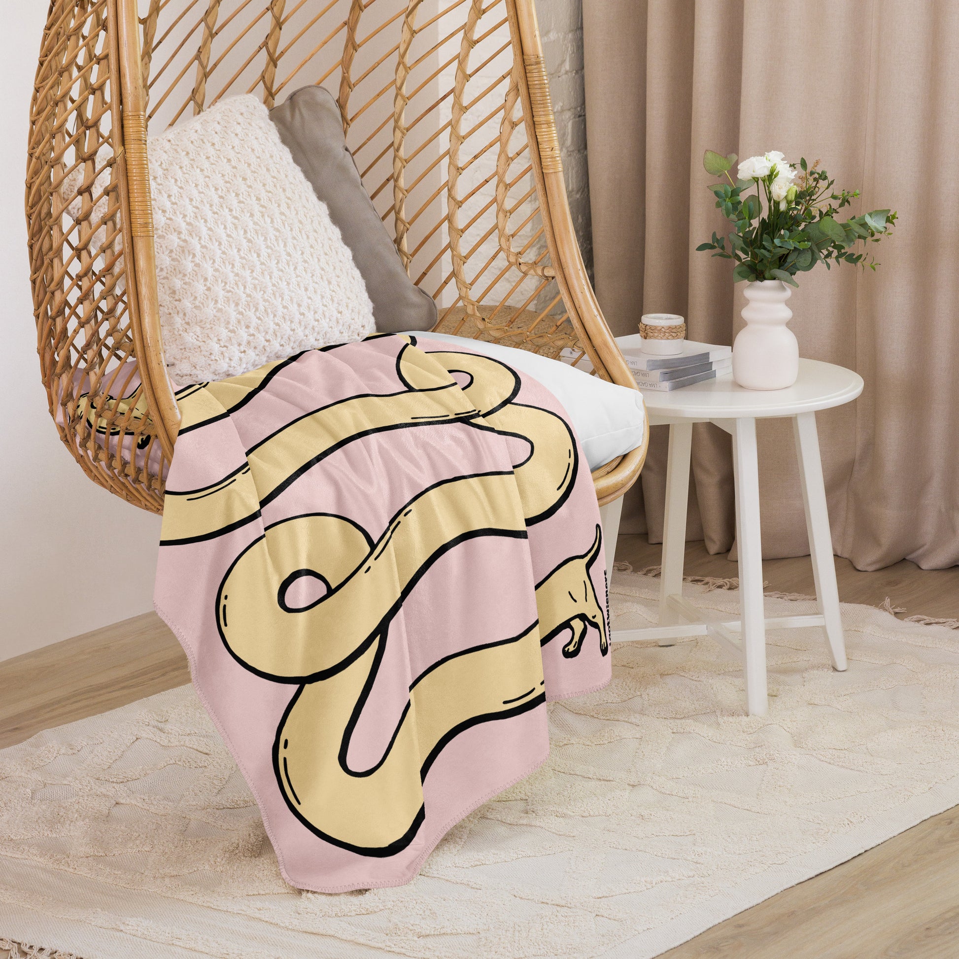 THE LONGEST WEEN BLANKET | smooth haired cream doxie | cotton candy pink