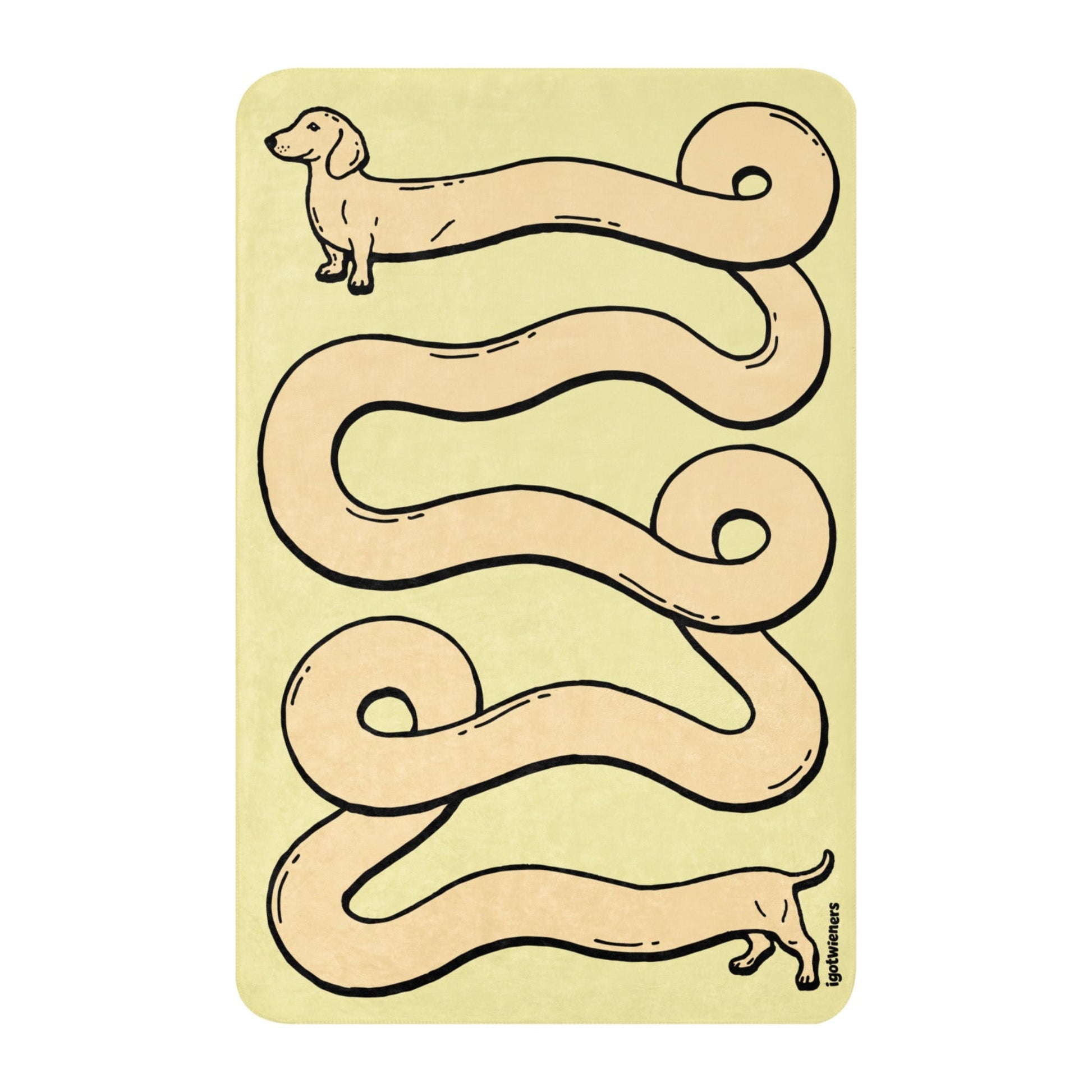 THE LONGEST WEEN BLANKET | smooth haired cream doxie | popcorn yellow Default Title