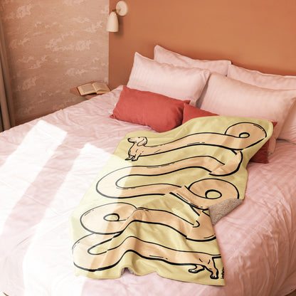 THE LONGEST WEEN BLANKET | smooth haired cream doxie | popcorn yellow