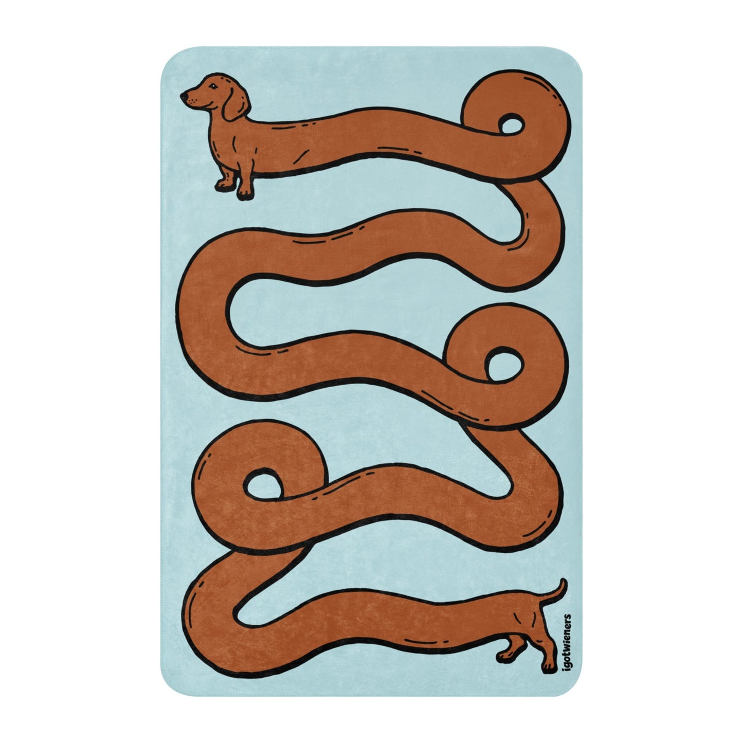THE LONGEST WEEN BLANKET | smooth haired red doxie | cotton candy blue Default Title