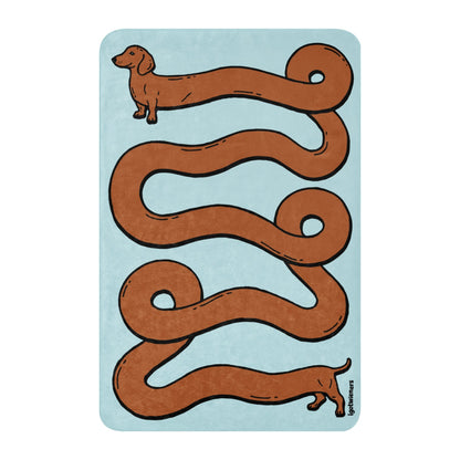 THE LONGEST WEEN BLANKET | smooth haired red doxie | cotton candy blue Default Title