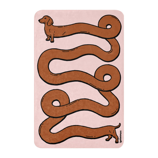 THE LONGEST WEEN BLANKET | smooth haired red doxie | cotton candy pink Default Title