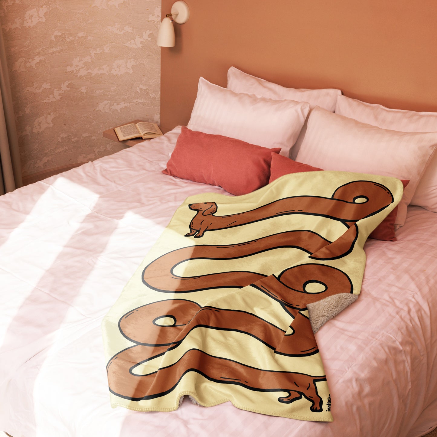 THE LONGEST WEEN BLANKET | smooth haired red doxie | popcorn yellow