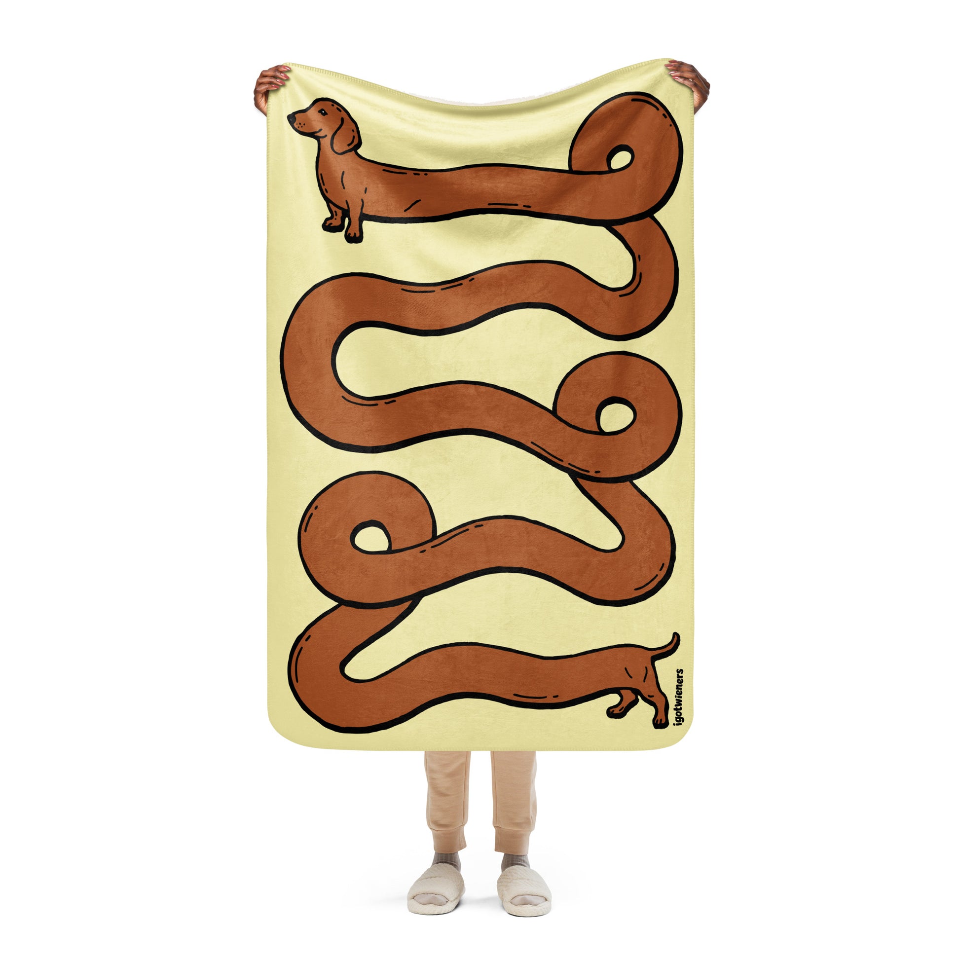 THE LONGEST WEEN BLANKET | smooth haired red doxie | popcorn yellow