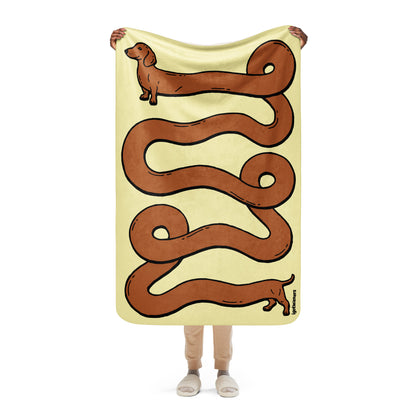 THE LONGEST WEEN BLANKET | smooth haired red doxie | popcorn yellow