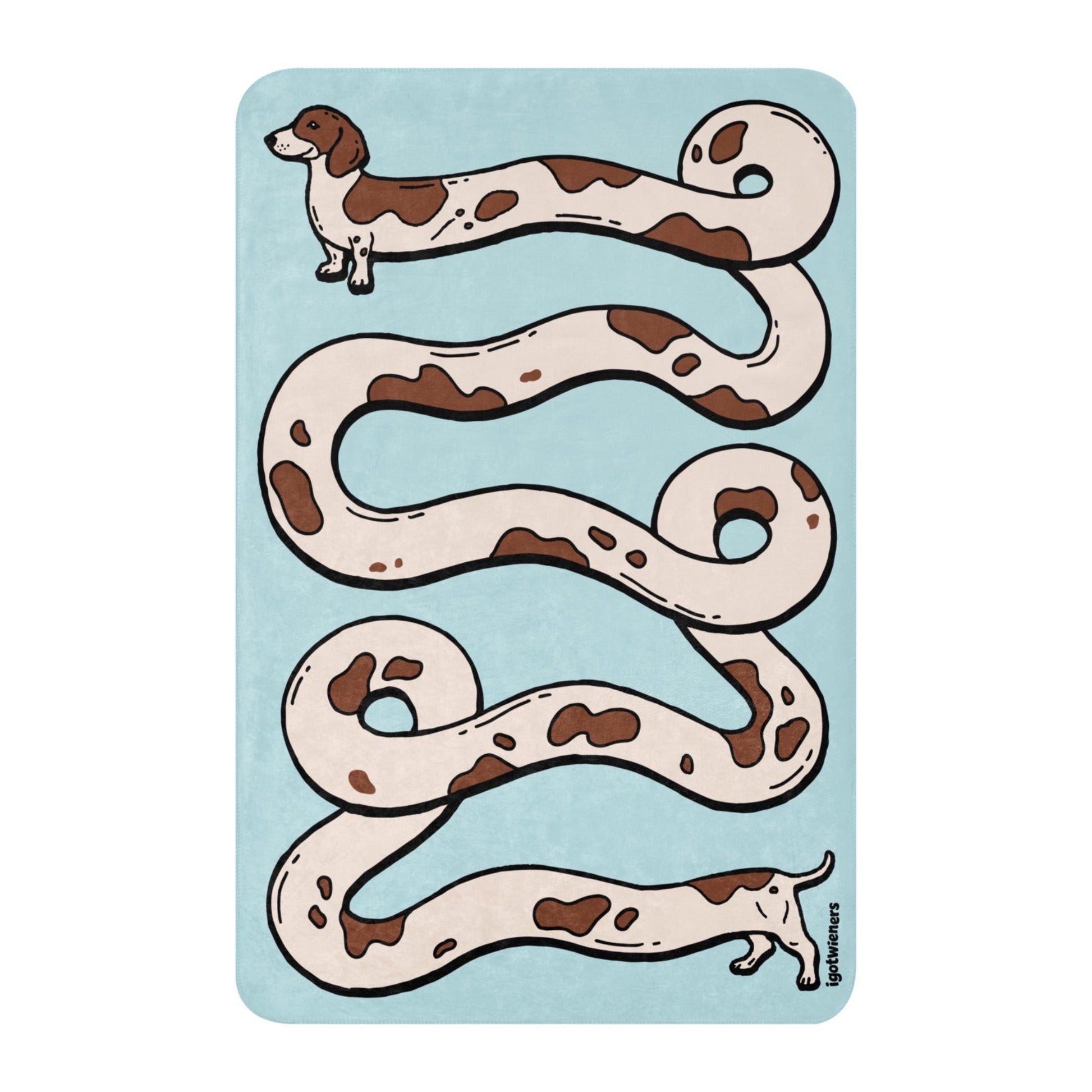 THE LONGEST WEEN BLANKET | smooth haired piebald doxie | cotton candy blue Default Title