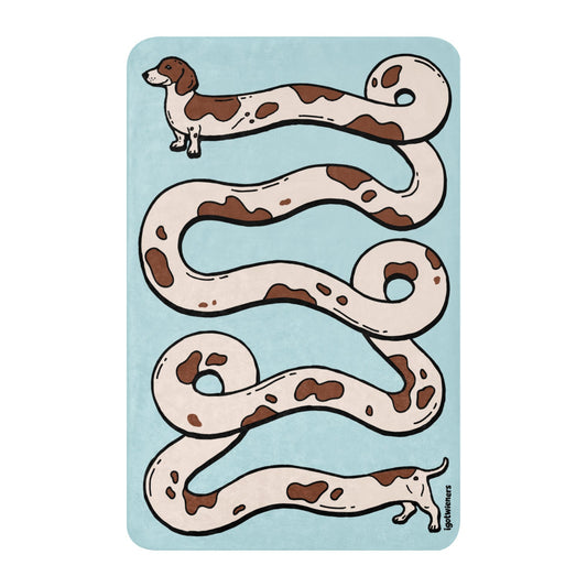 THE LONGEST WEEN BLANKET | smooth haired piebald doxie | cotton candy blue Default Title