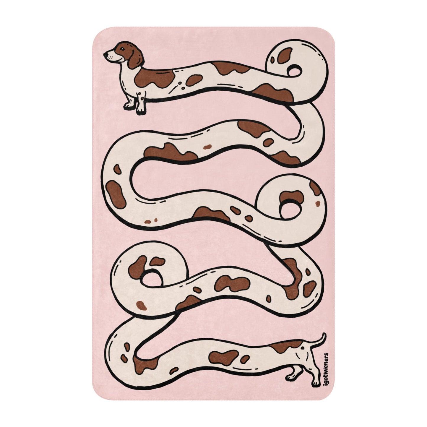 THE LONGEST WEEN BLANKET | smooth haired piebald doxie | cotton candy pink Default Title