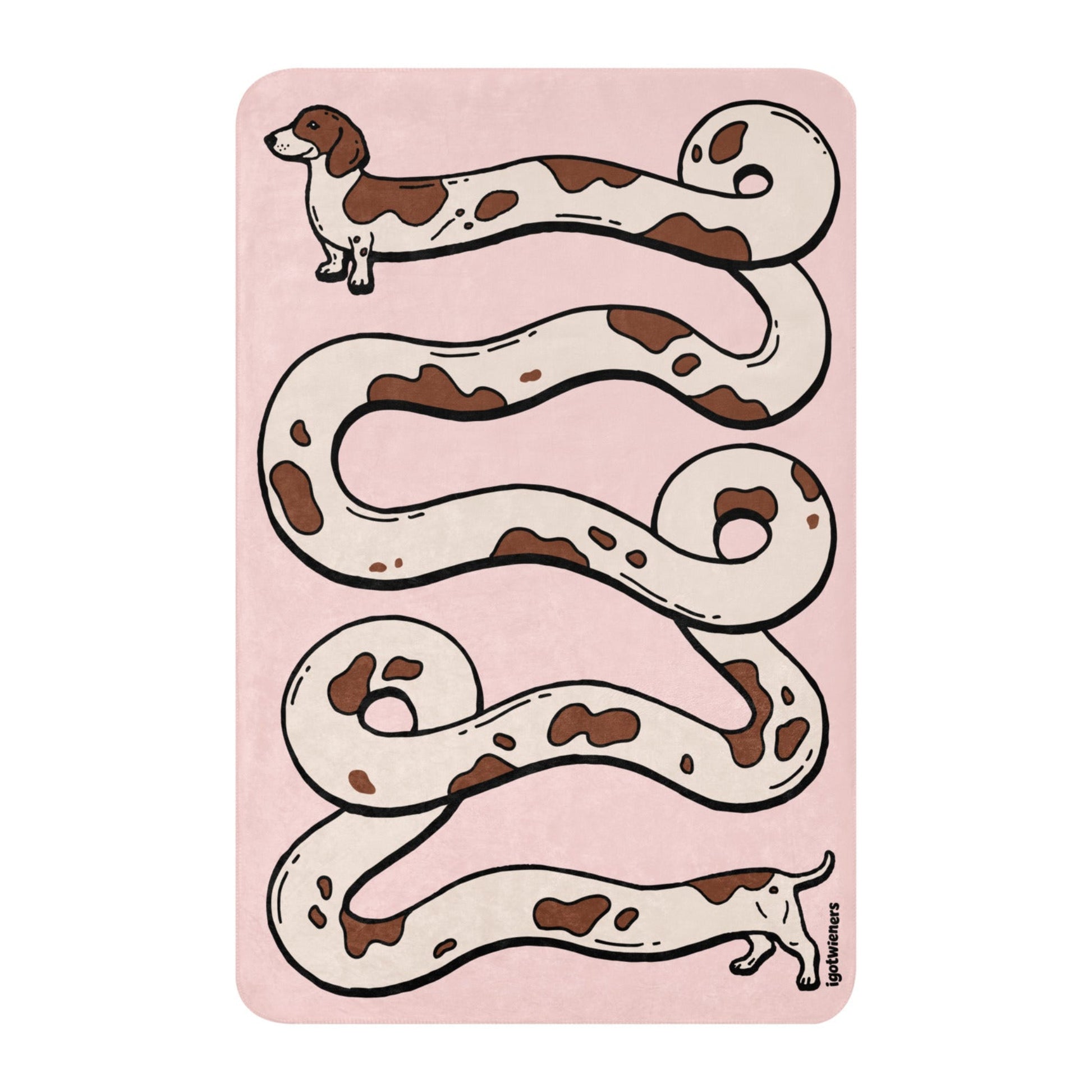 THE LONGEST WEEN BLANKET | smooth haired piebald doxie | cotton candy pink Default Title