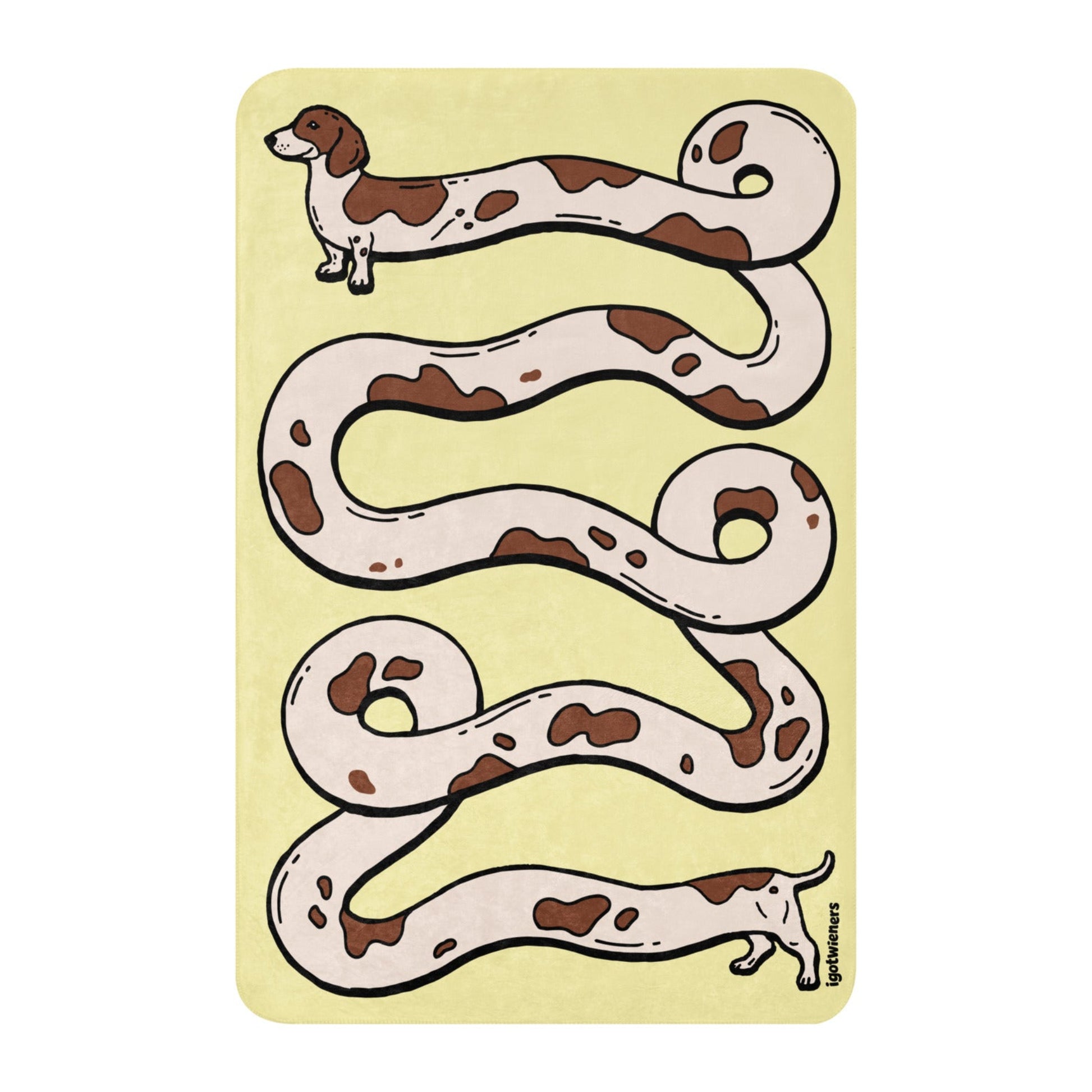 THE LONGEST WEEN BLANKET | smooth haired piebald doxie | popcorn yellow Default Title