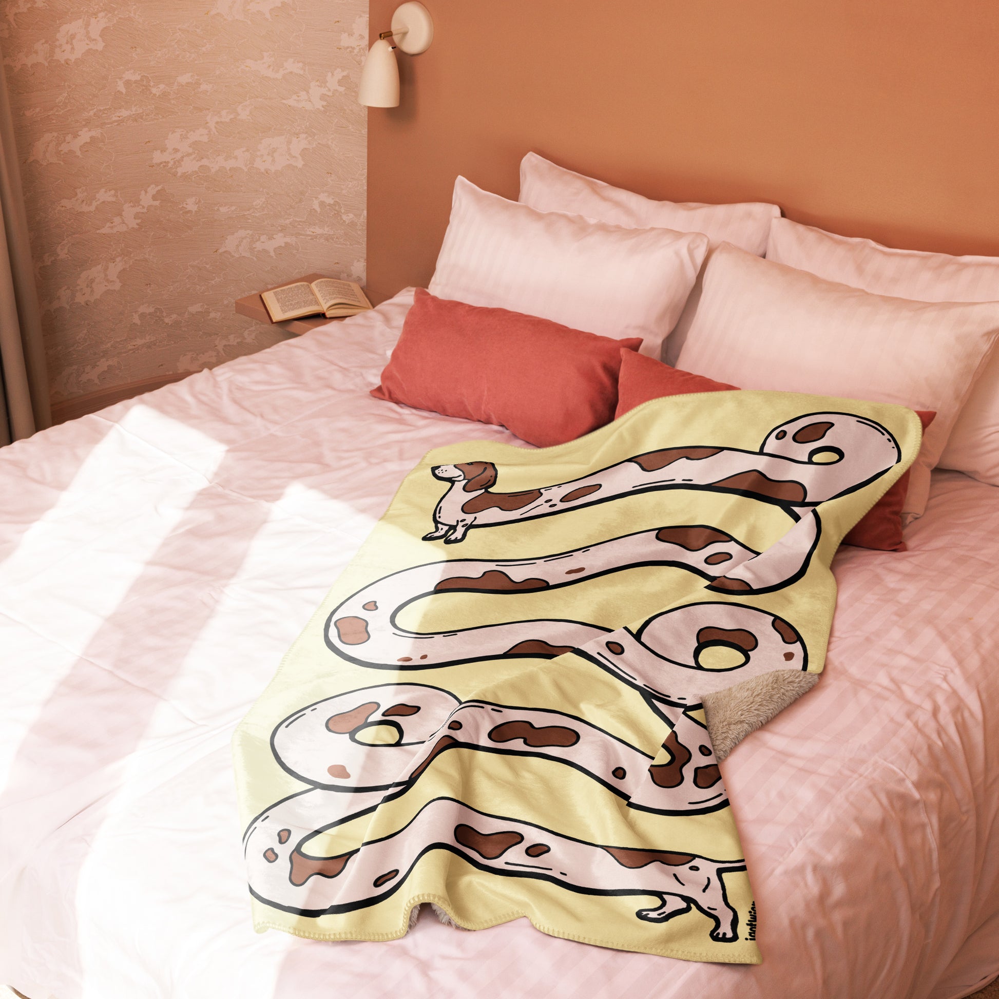 THE LONGEST WEEN BLANKET | smooth haired piebald doxie | popcorn yellow