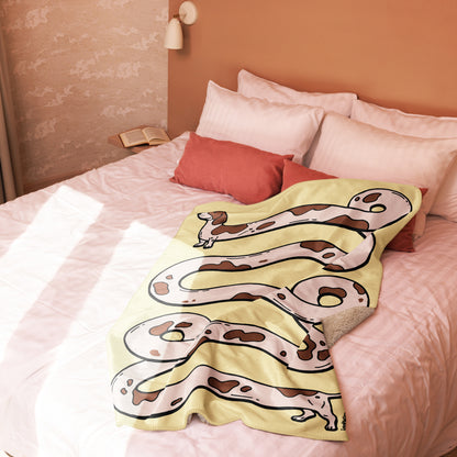 THE LONGEST WEEN BLANKET | smooth haired piebald doxie | popcorn yellow