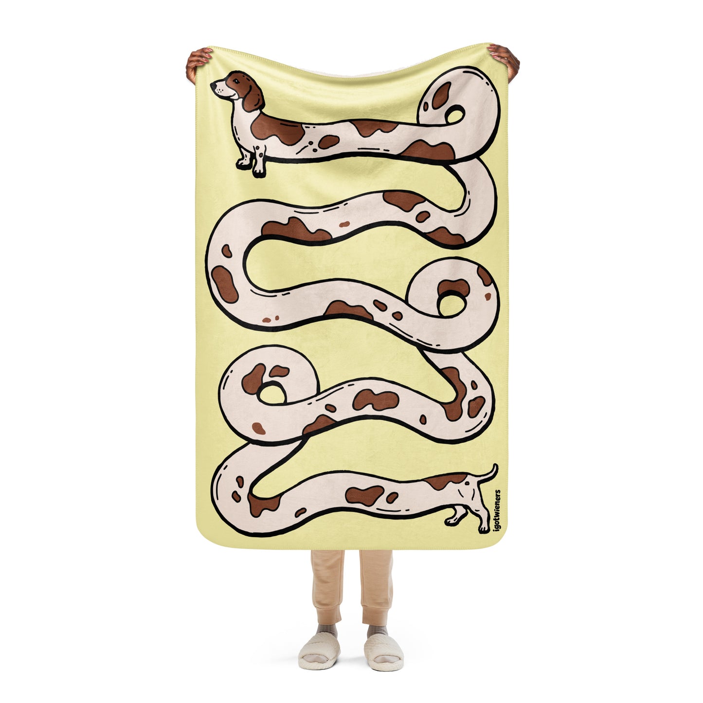 THE LONGEST WEEN BLANKET | smooth haired piebald doxie | popcorn yellow
