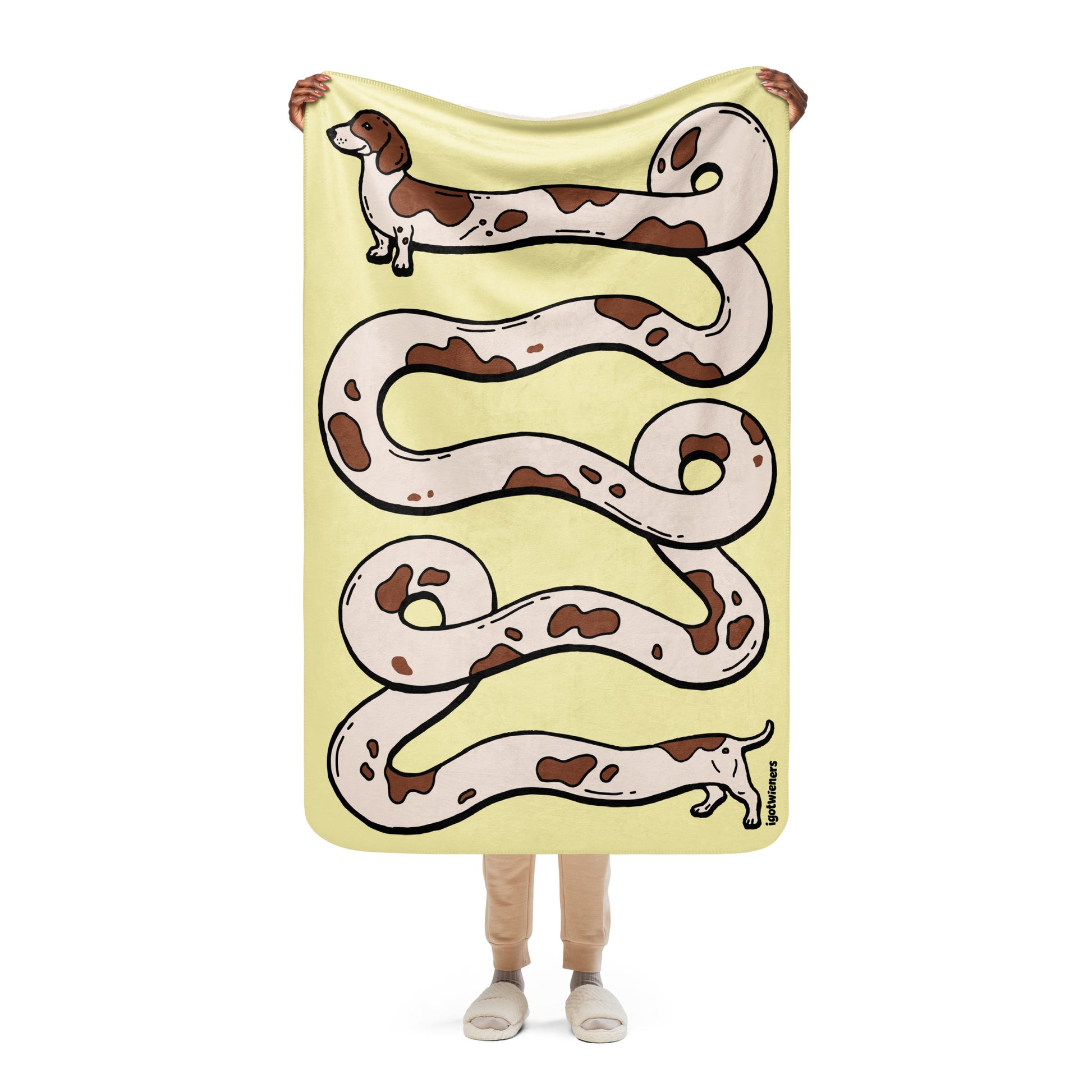 THE LONGEST WEEN BLANKET | smooth haired piebald doxie | popcorn yellow