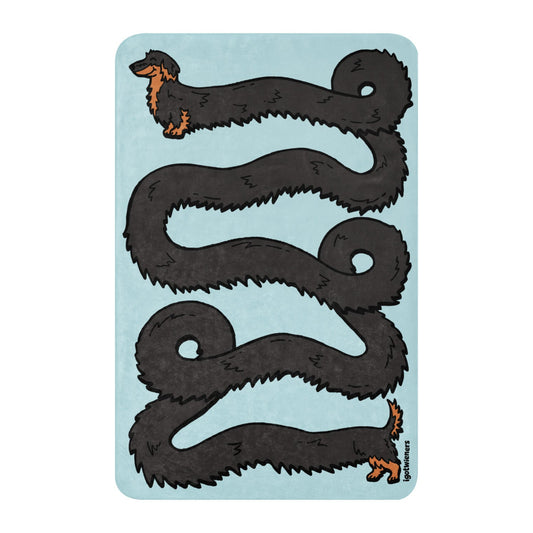 THE LONGEST WEEN BLANKET long haired black & tan cotton candy blue