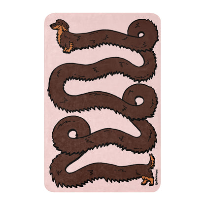 THE LONGEST WEEN BLANKET long haired chocolate & tan cotton candy pink