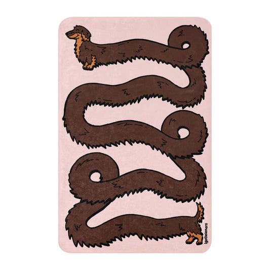 THE LONGEST WEEN BLANKET long haired chocolate & tan cotton candy pink