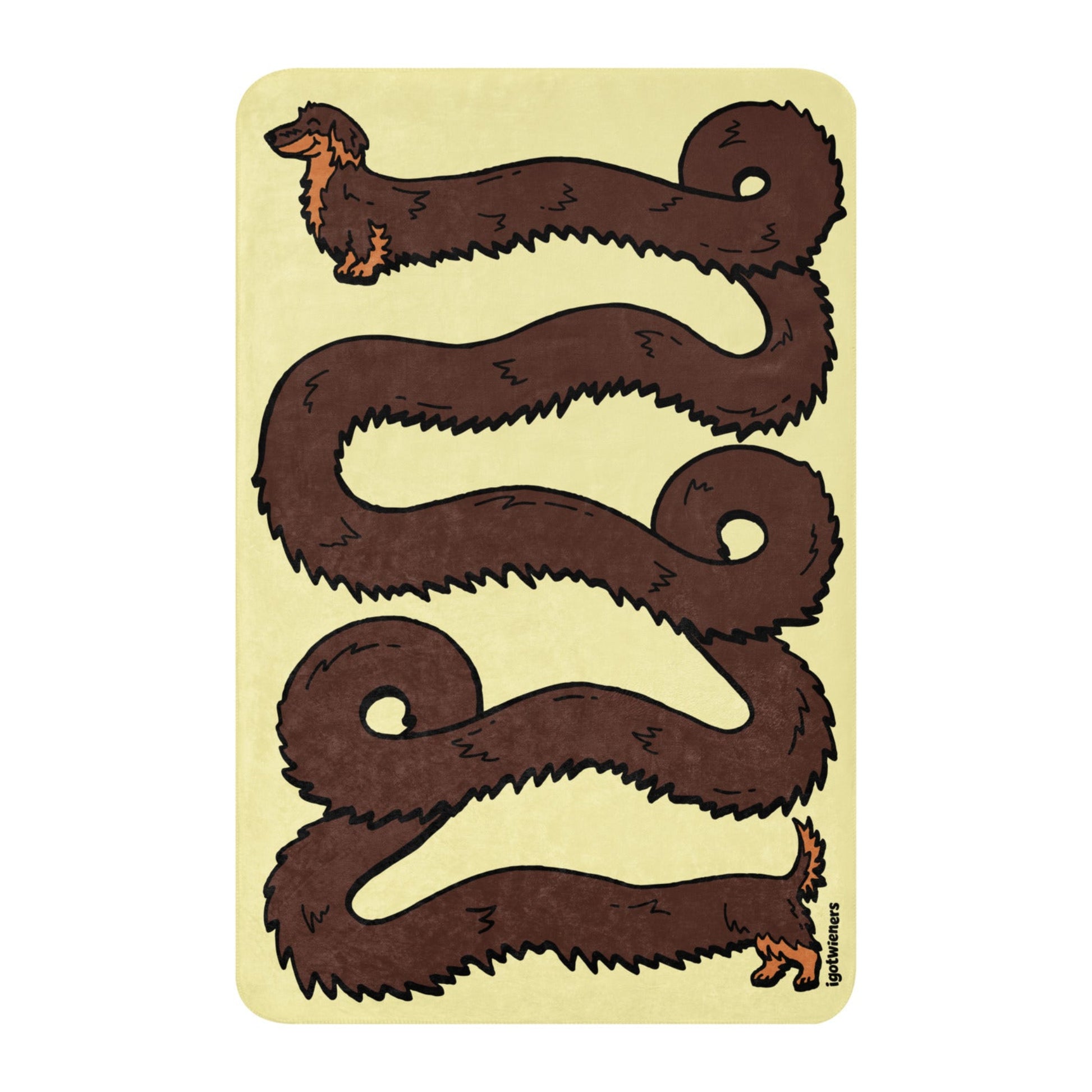 THE LONGEST WEEN BLANKET long haired chocolate & tan popcorn yellow