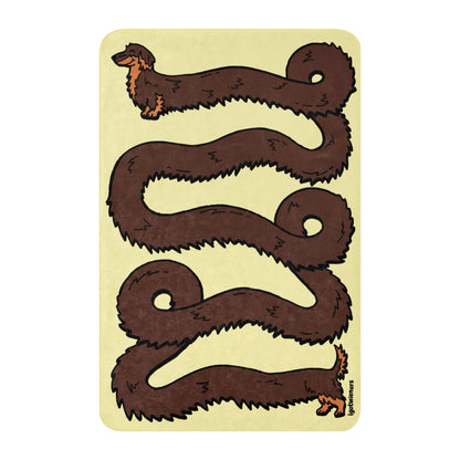 THE LONGEST WEEN BLANKET long haired chocolate & tan popcorn yellow