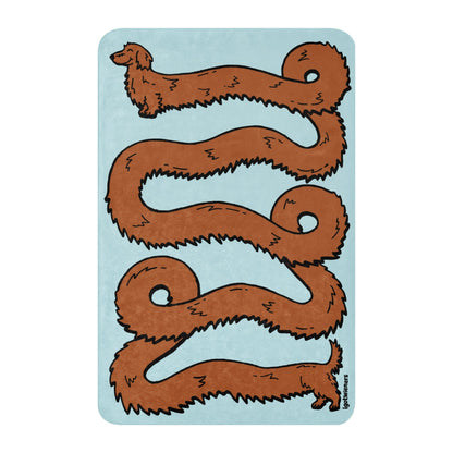 THE LONGEST WEEN BLANKET | long haired red doxie | cotton candy blue Default Title
