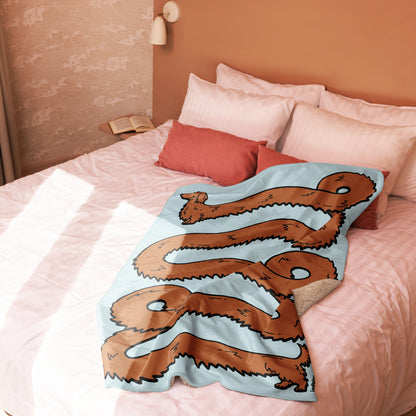THE LONGEST WEEN BLANKET | long haired red doxie | cotton candy blue