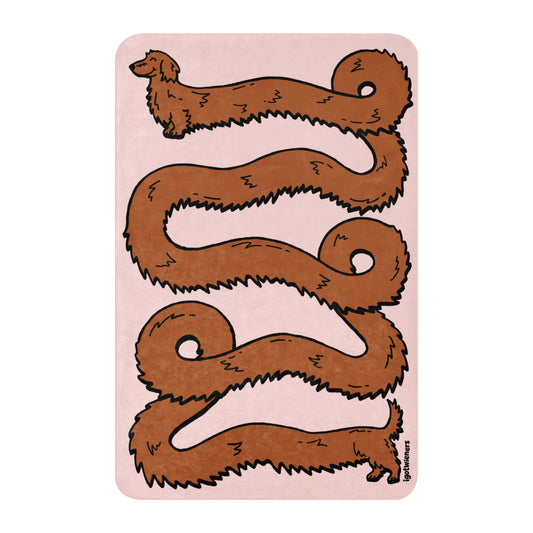 THE LONGEST WEEN BLANKET | long haired red doxie | cotton candy pink Default Title